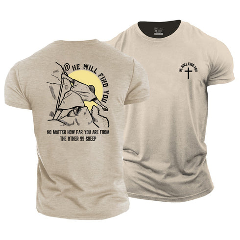 Men's He Will Find You Cotton T-Shirt